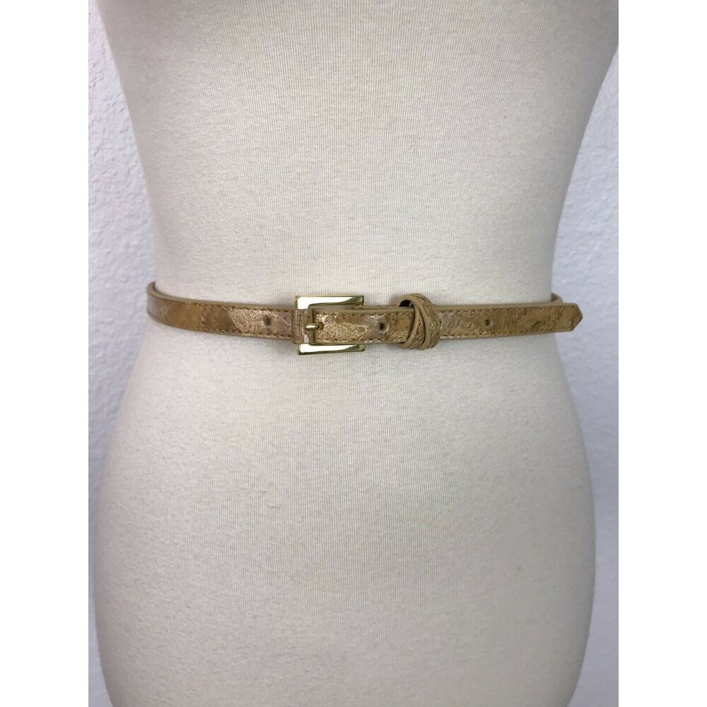 Via Spiga Brown Faux Leather Print Belt